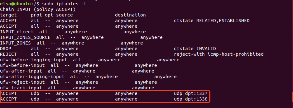 iptables firewall rules